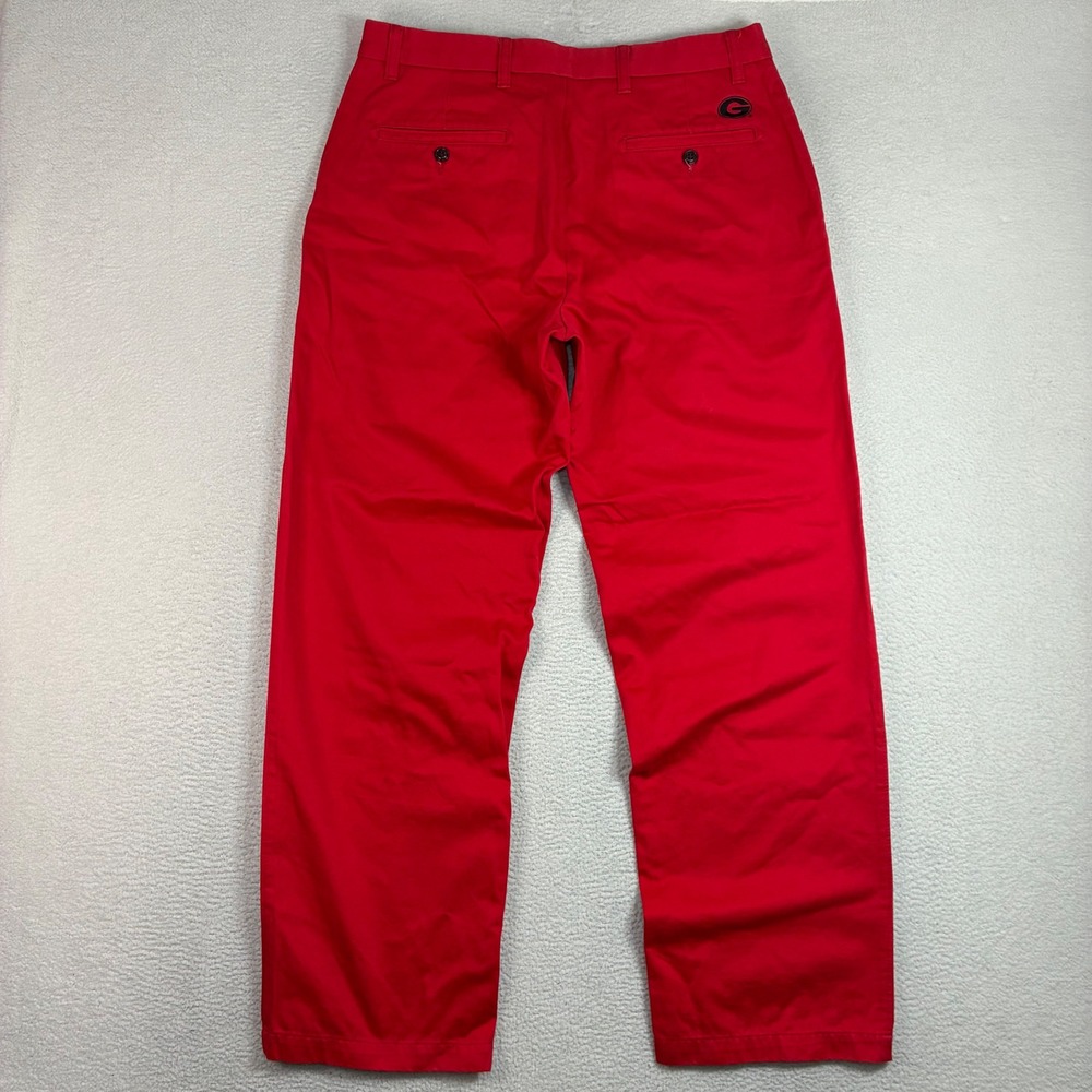 Dockers Georgia Bulldogs Chino Pants Men 34x32 Red Preppy Flat Front Y2K Vintage